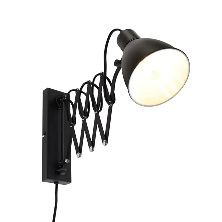 Qazqa wandlampen merle zwart e27