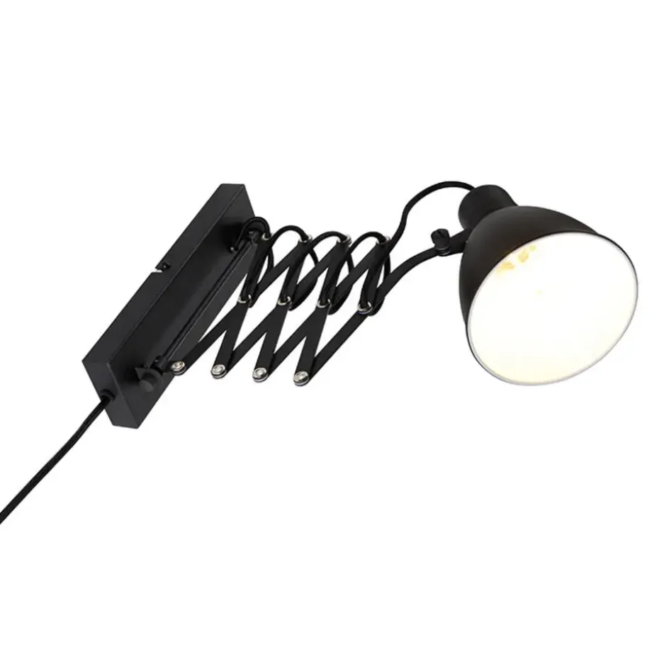 Qazqa wandlampen merle zwart e27