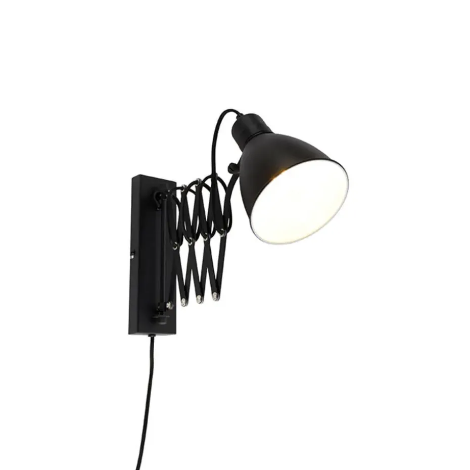 Qazqa wandlampen merle zwart e27