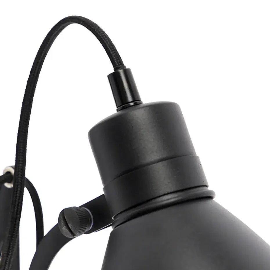 Qazqa wandlampen merle zwart e27