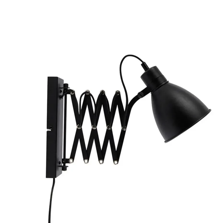 Qazqa wandlampen merle zwart e27