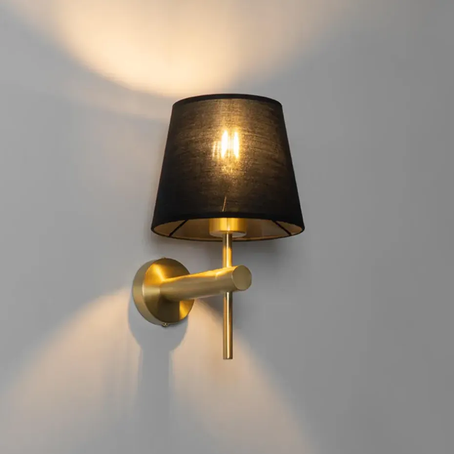 Qazqa wandlampen pluk goudkleurig e27