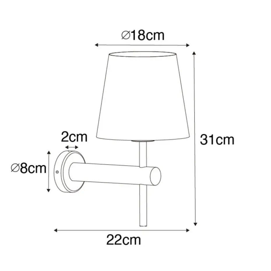 Qazqa wandlampen pluk goudkleurig e27