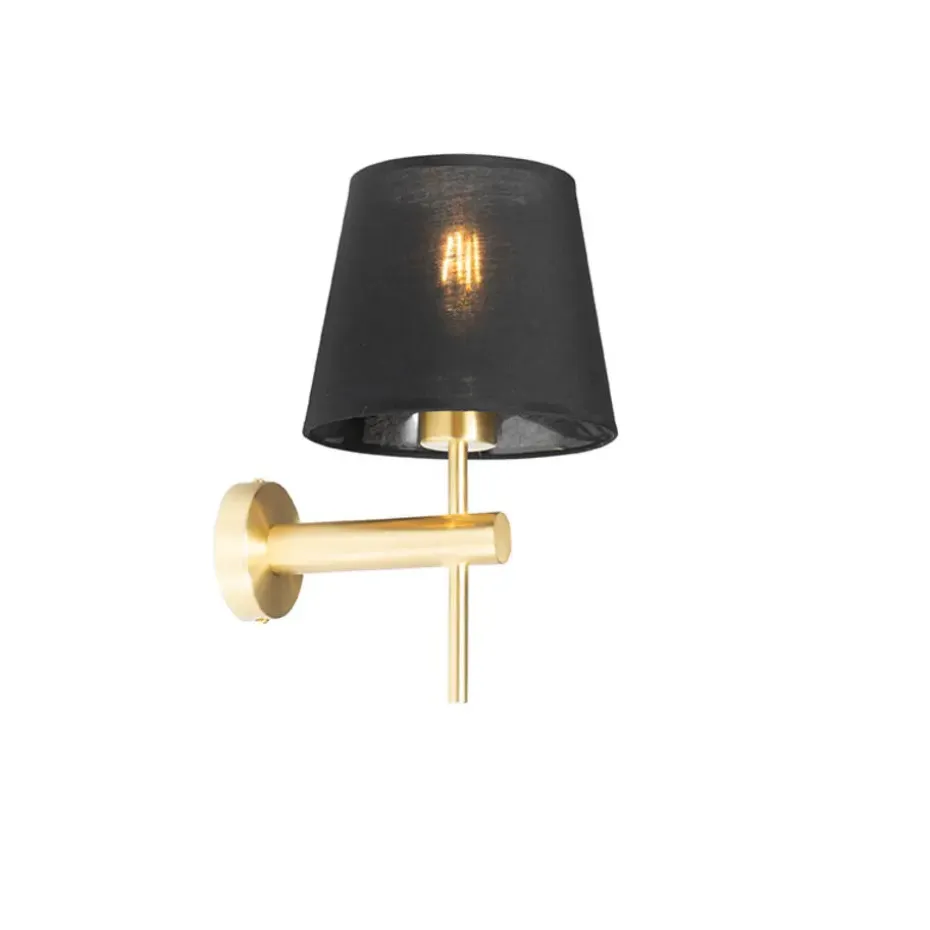 Qazqa wandlampen pluk goudkleurig e27