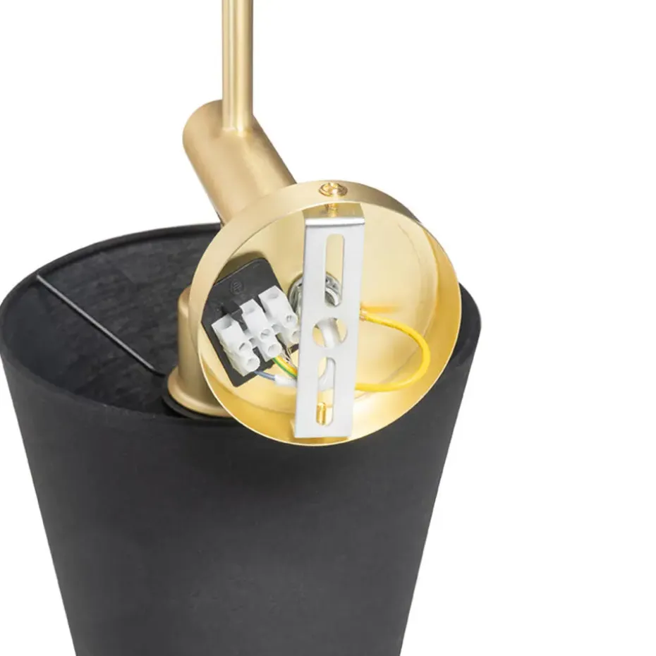 Qazqa wandlampen pluk goudkleurig e27