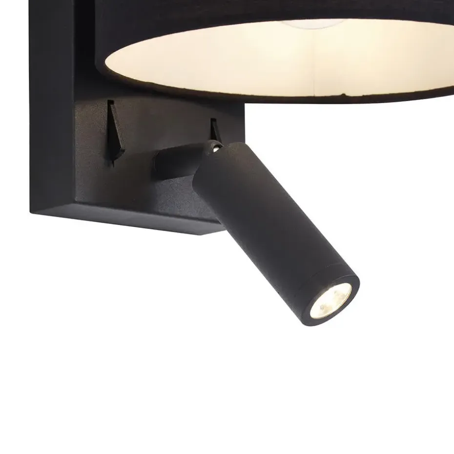 Qazqa wandlampen puglia zwart e27