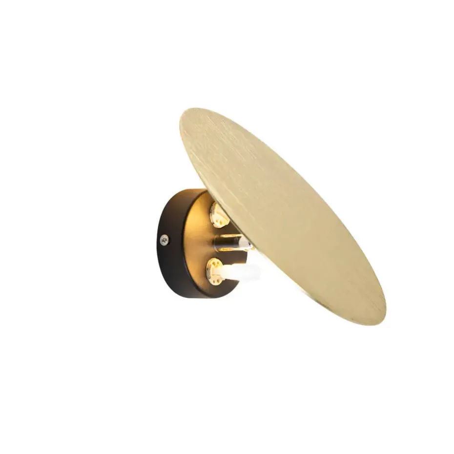 Qazqa wandlampen pulley goudkleurig g9