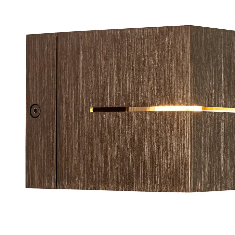 Qazqa wandlampen transfer groove bruin g9