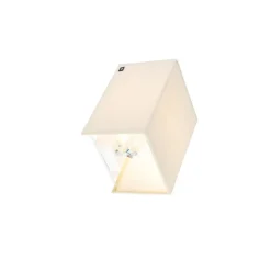 Qazqa wandlampen vete beige e27
