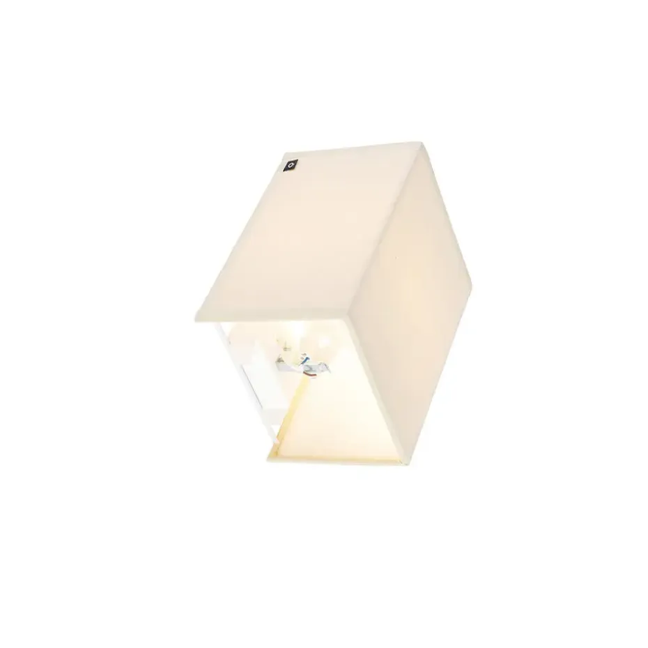 Qazqa wandlampen vete beige e27