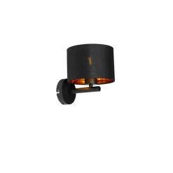 Qazqa wandlampen vt zwart e27