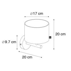 Qazqa wandlampen vt zwart e27