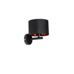 Qazqa wandlampen vt zwart e27