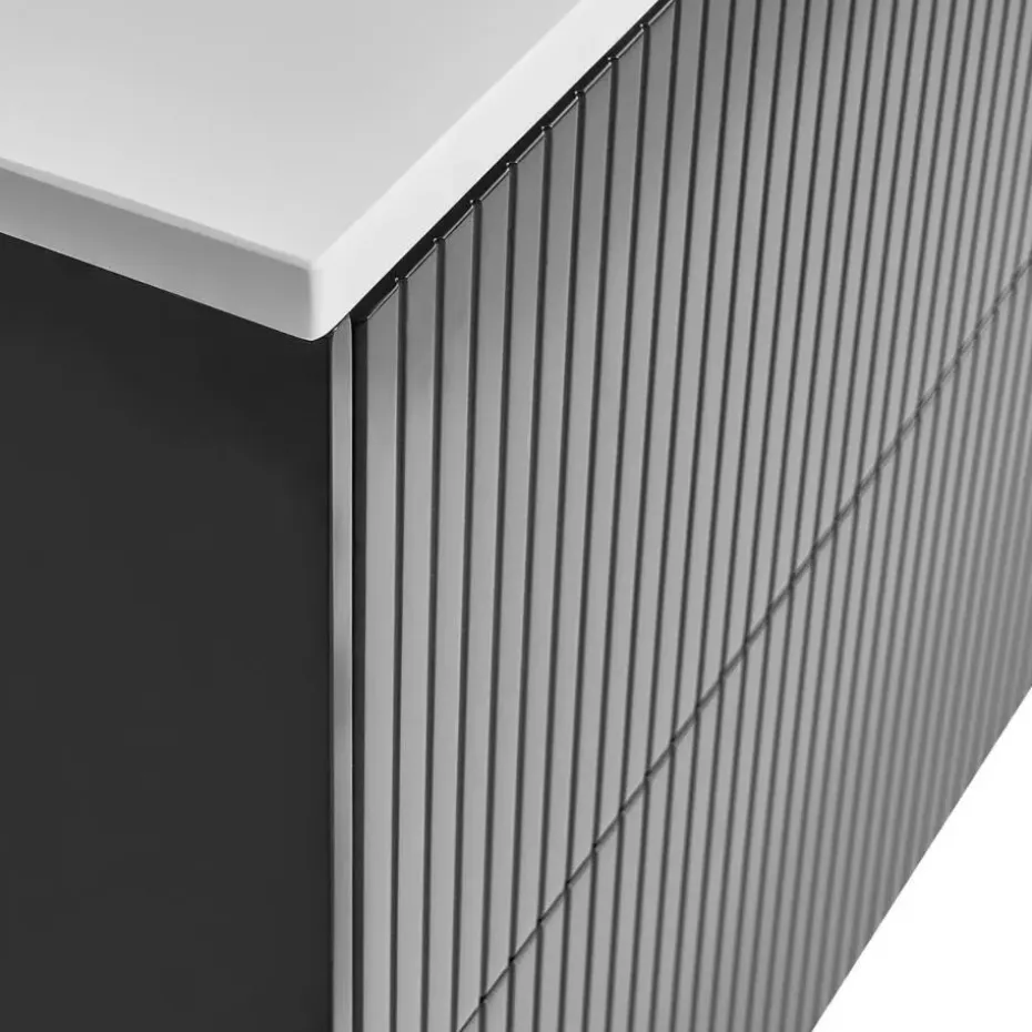 QUINTELA - Badkamermeubel - Zwart - 80 x 52 cm - MDF