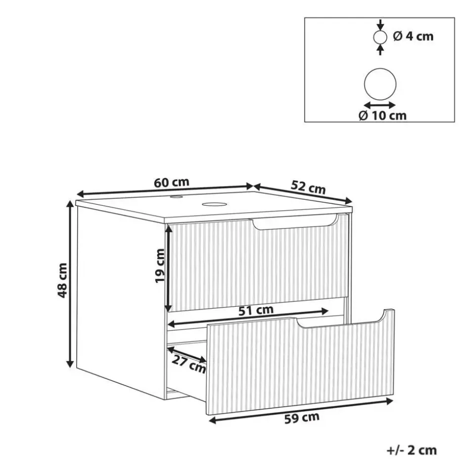 QUINTELA - Badkamermeubel - Wit - 60 x 52 cm - MDF