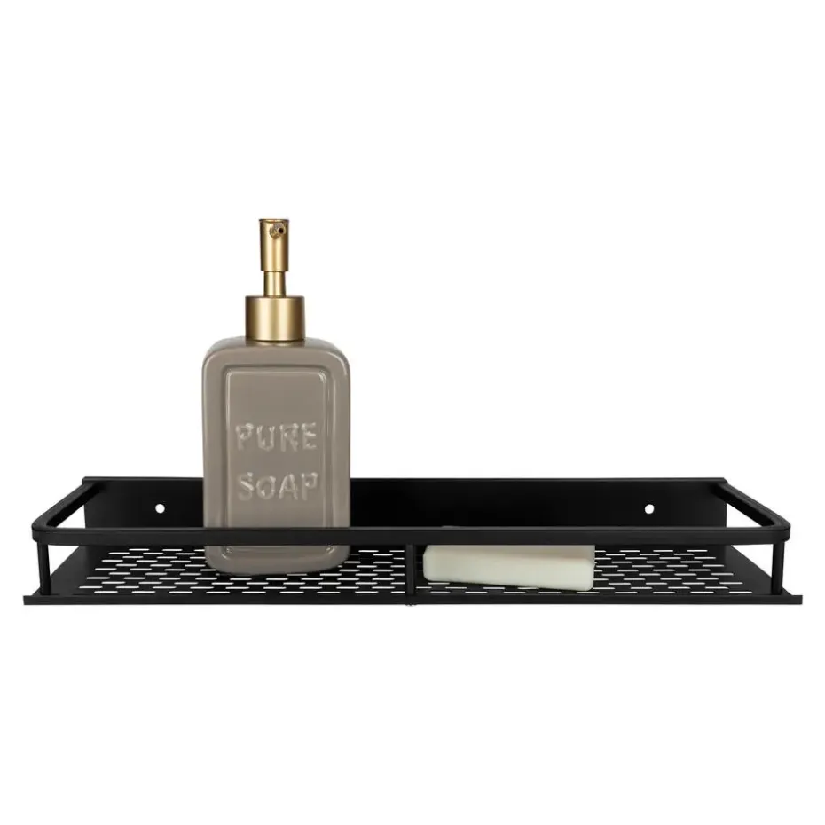 QUVIO Badkamer plankje Aluminium - Zwart - 40 cm