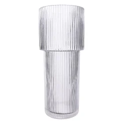 QUVIO Cilinder vaas - Smal - Glas - 24,5 cm - Transparant