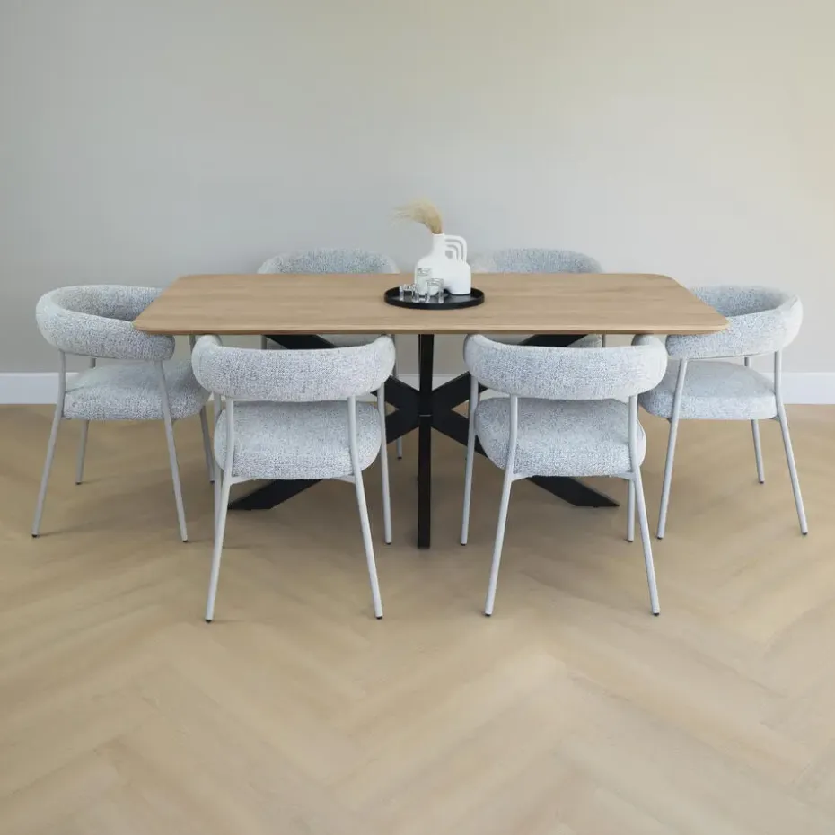 QUVIO Eettafel Sofia - Rechthoekig - FSC®- 180x90 cm - Naturel