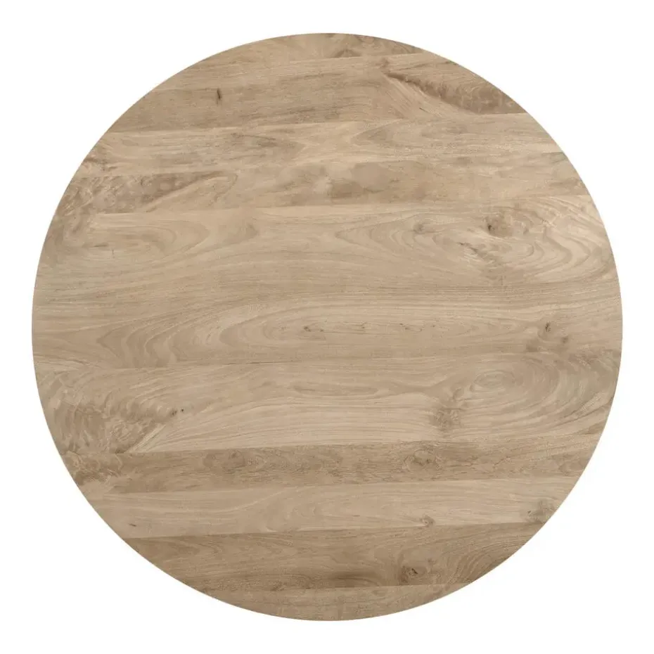 QUVIO Eettafel Sofia - Rond - Ø130 - Kruispoot - Naturel
