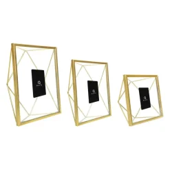 QUVIO Fotolijstje hexagon set van 3 - Goud