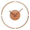 QUVIO Grote wandklok – 35cm – Hout – Plexiglas - Donkerbruin