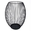 QUVIO Kaarsenhouder met frame - 24 cm - Rond - Metaal - Zwart