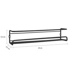 QUVIO Kruiden plank set van 2 - Metaal - Zwart