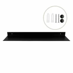 QUVIO Metalen muur plank - Zwart - 60 cm