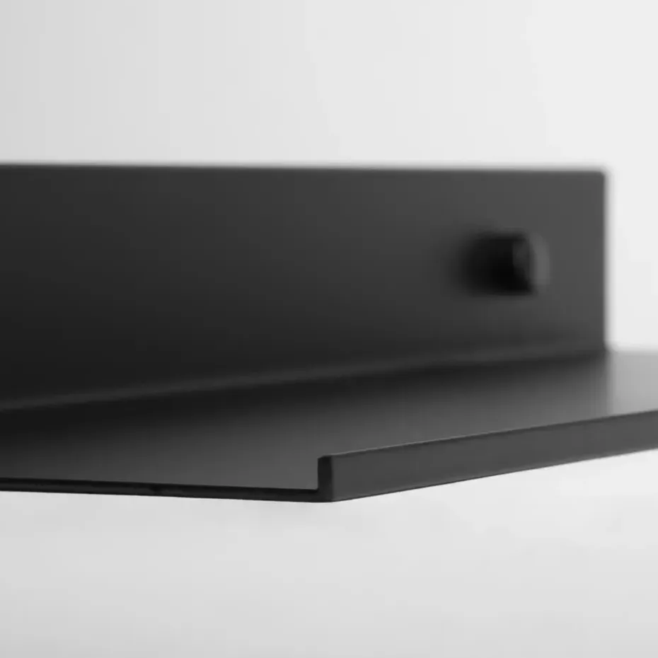 QUVIO Muur plank staal - Zwart