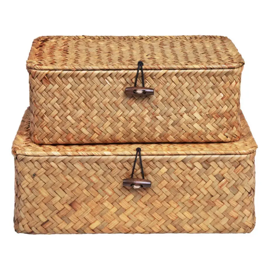 QUVIO Opbergmand - Maat M - Rotan - Bruin
