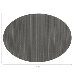QUVIO Placemat ovaal - 32 x 45 cm - Grijs/bruin - Set van 6