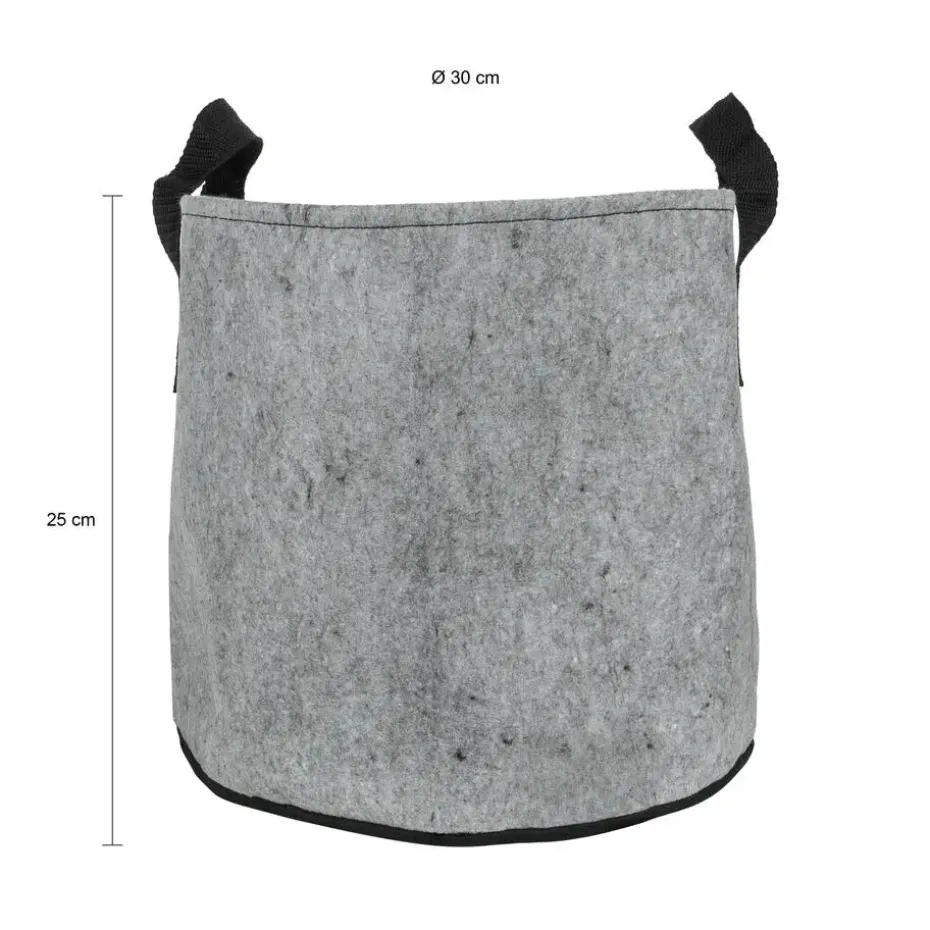 QUVIO Plantenzak - 30 x 25 cm - Vilt - Grijs