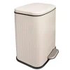 QUVIO Prullenbak 13 L - Rechthoekig afgerond - Metaal - Beige