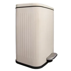 QUVIO Prullenbak 13 L - Rechthoekig afgerond - Metaal - Beige