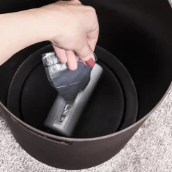 QUVIO Prullenbak plastic met binnenemmer - 12 L - Zwart