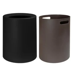 QUVIO Prullenbak plastic met binnenemmer - 12 L - Zwart