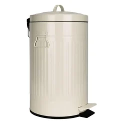 QUVIO Prullenbak retro - 12 L - Metaal - Beige
