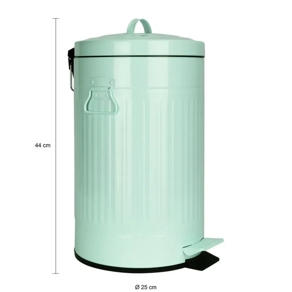 QUVIO Prullenbak retro - 12 L - Metaal - Groen
