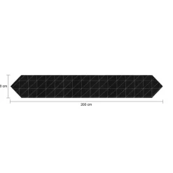 QUVIO Tafelloper - 200 x 30 cm - Grafische print - Katoen & Linnen - Zwart