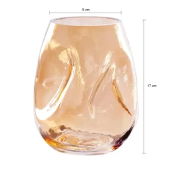 QUVIO Vaas gekreukt - Maat S - Glas - Beige