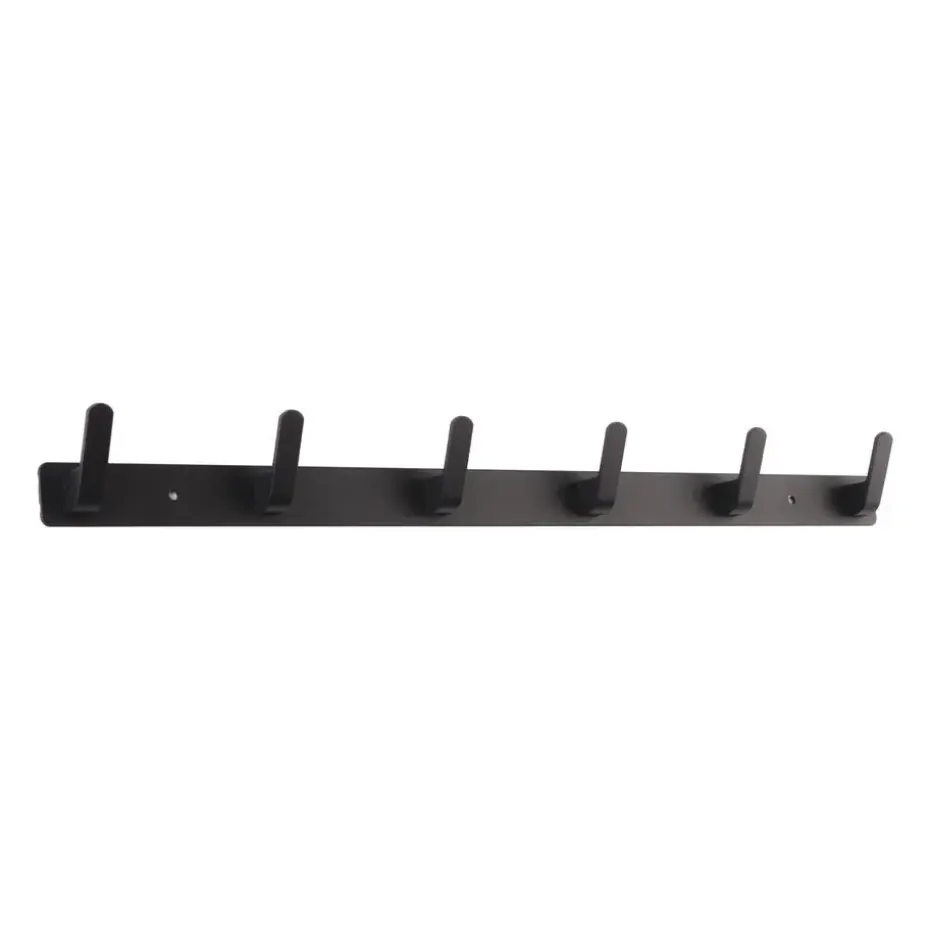 QUVIO Wandkapstok met 6 haken - Aluminium - Zwart