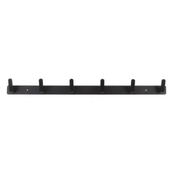 QUVIO Wandkapstok met 6 haken - Aluminium - Zwart