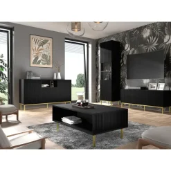 Ravenna B dressoir ladekast 200 3D3S gefreesd MDF folie mat