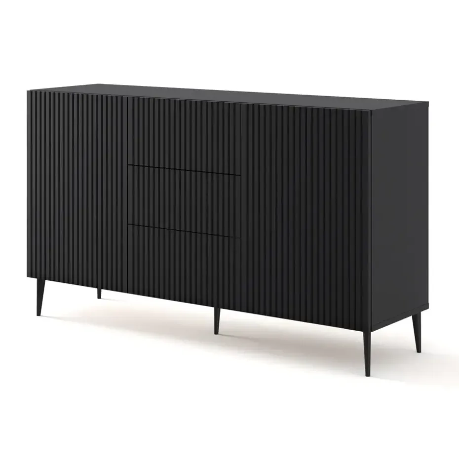 Ravenna B dressoir ladekast 150 2D3S gefreesd MDF folie mat