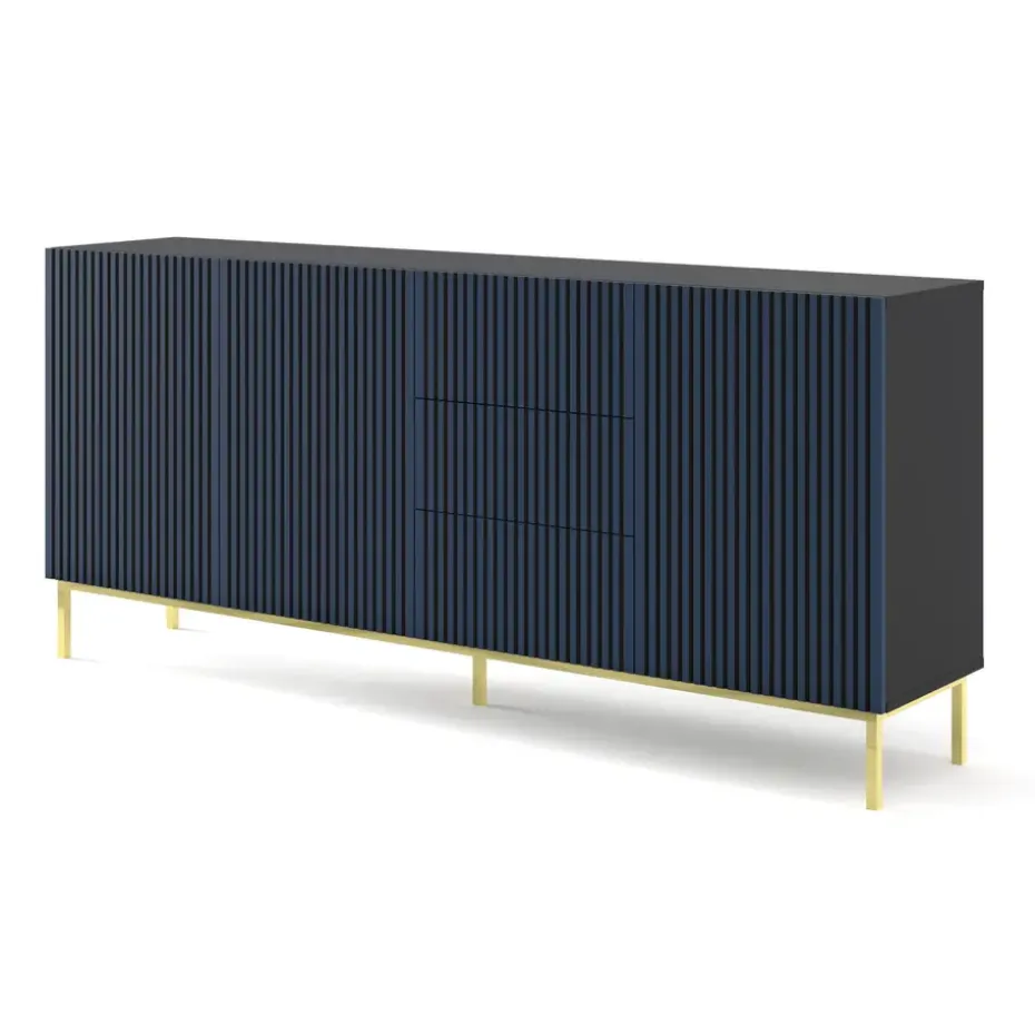 Ravenna F dressoir ladekast 200 3D3S gefreesd MDF folie met frame