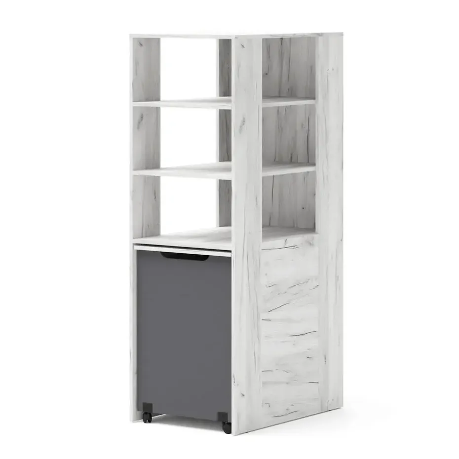 Rek met bureau Samoa-Fuji 165cm craft wit / grafiet