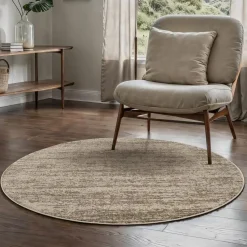 Relax Oslo - Laagpolig Effen Vloerkleed - Beige - 150 CM ROND
