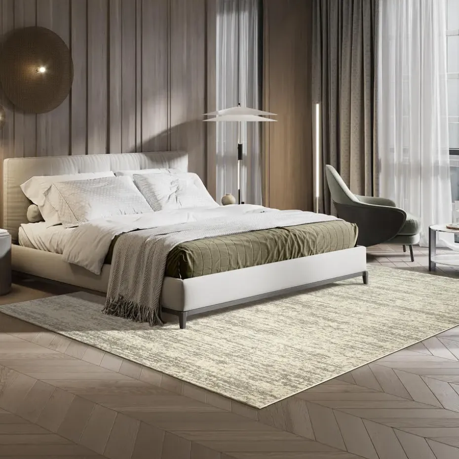 Relax Oslo - Laagpolig Effen Vloerkleed - Creme - 200x200 CM Vierkant
