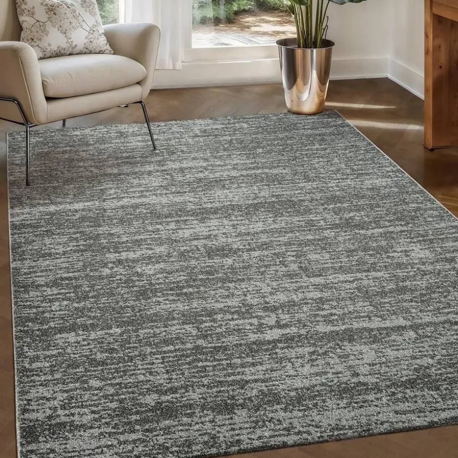 Relax Oslo - Laagpolig Effen Vloerkleed - Grijs - 160x230 CM