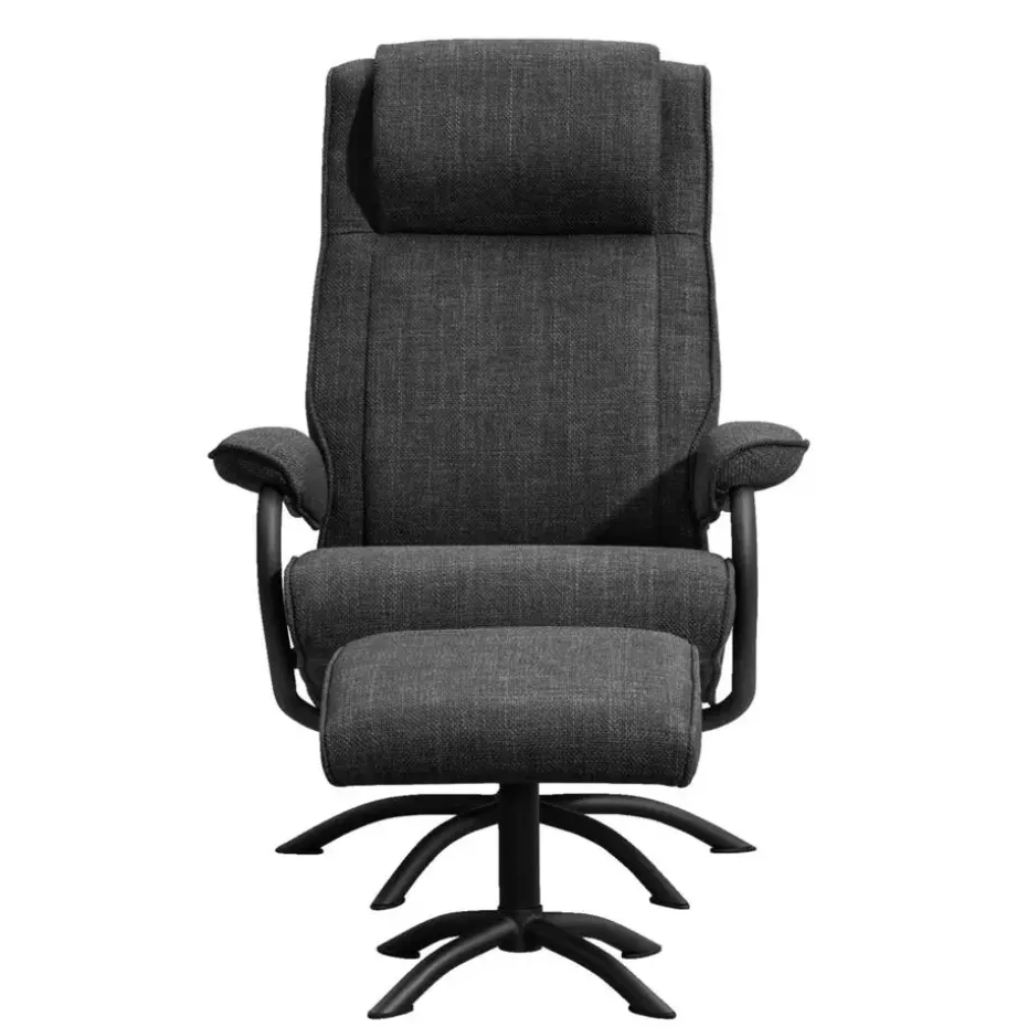 Relaxfauteuil Vincent incl. hocker - Stof Bjorn - antraciet